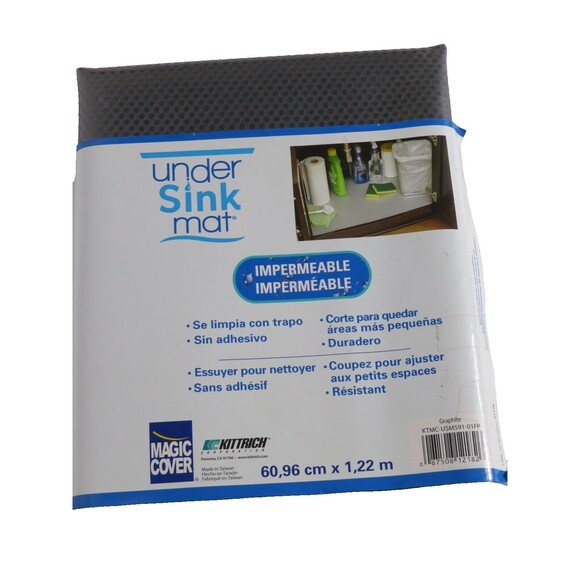 Magic Cover Under Sink Mat 24" x48" Water Proof /Impermeable  Graphite - New! - Picture 2 of 2